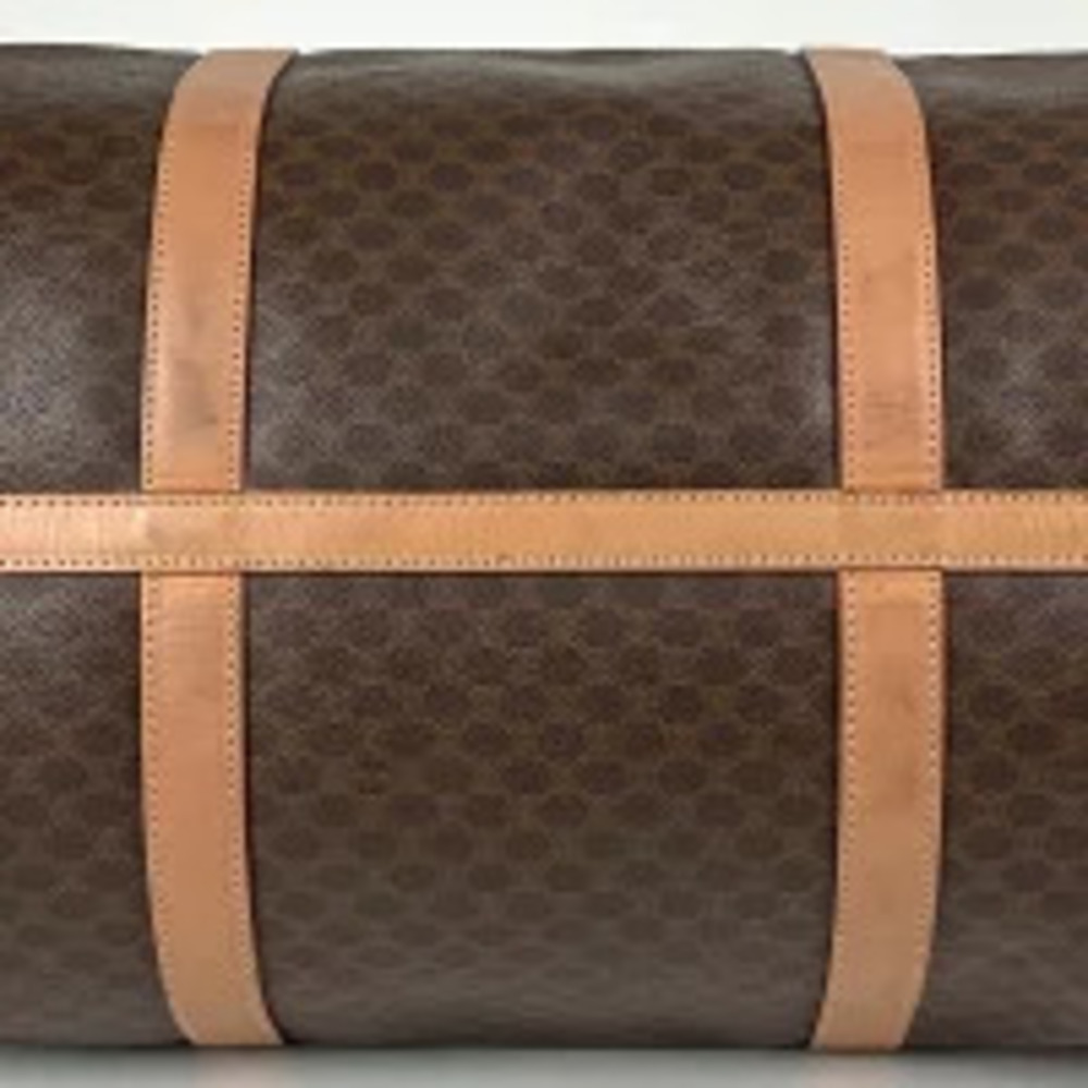 Celine Macadam handbag canvas brown bag Boston Brown